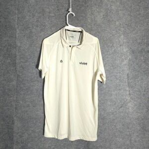 Vivint Performance Polo Mens Large Cream Short Sleeve Logo Workwear Breathable